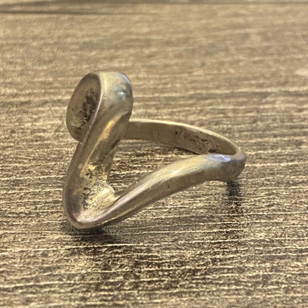925 Sterling Silver Vintage Modernist Zig-Zag Ring Size 7 Women's - Picture 2 of 5